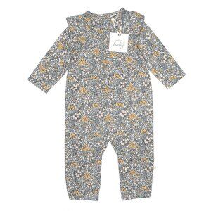 Hallmark Baby - 6-12 Month Floral Cotton Full Baby Bodysuit with Ruffle Bib